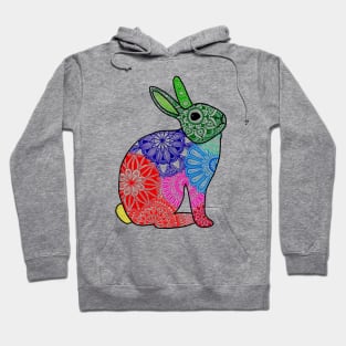 Rainbow rabbit mandala Hoodie